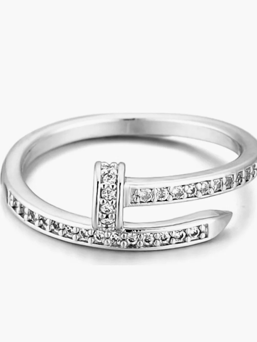 Pavé Knot Accent Ring in Silver